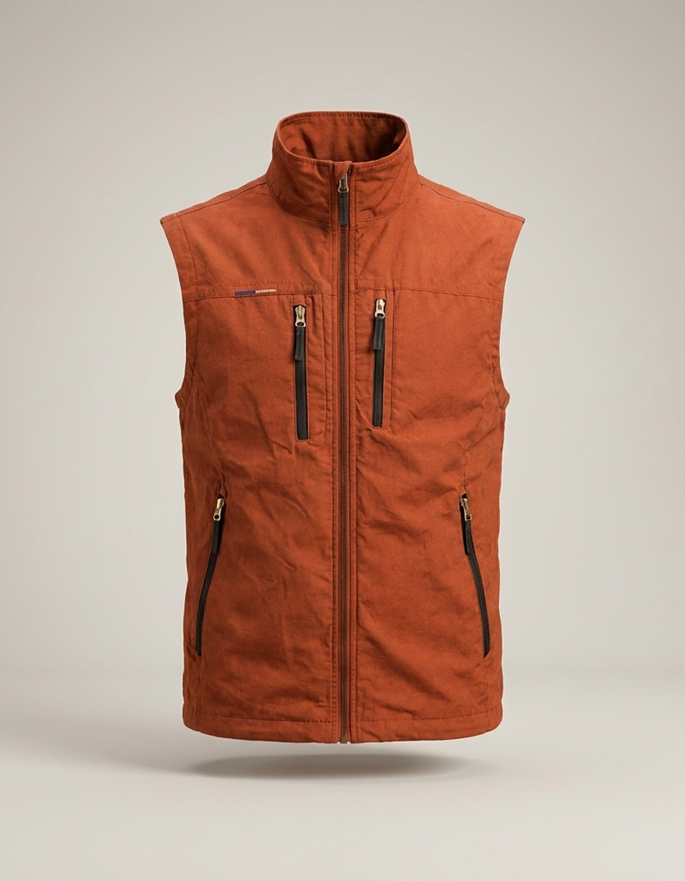 PLUXSTYLE::numise::mens-zip-vest-with-storage::pack-orange