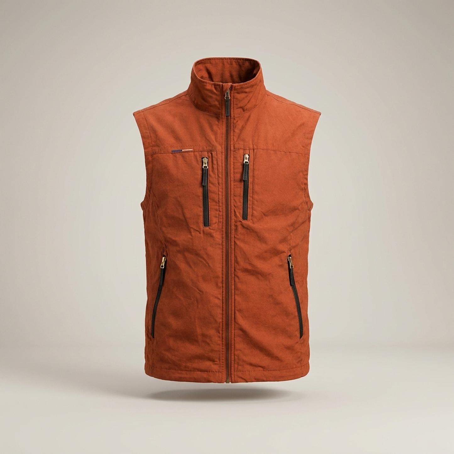 PLUXSTYLE::numise::mens-zip-vest-with-storage::pack-orange