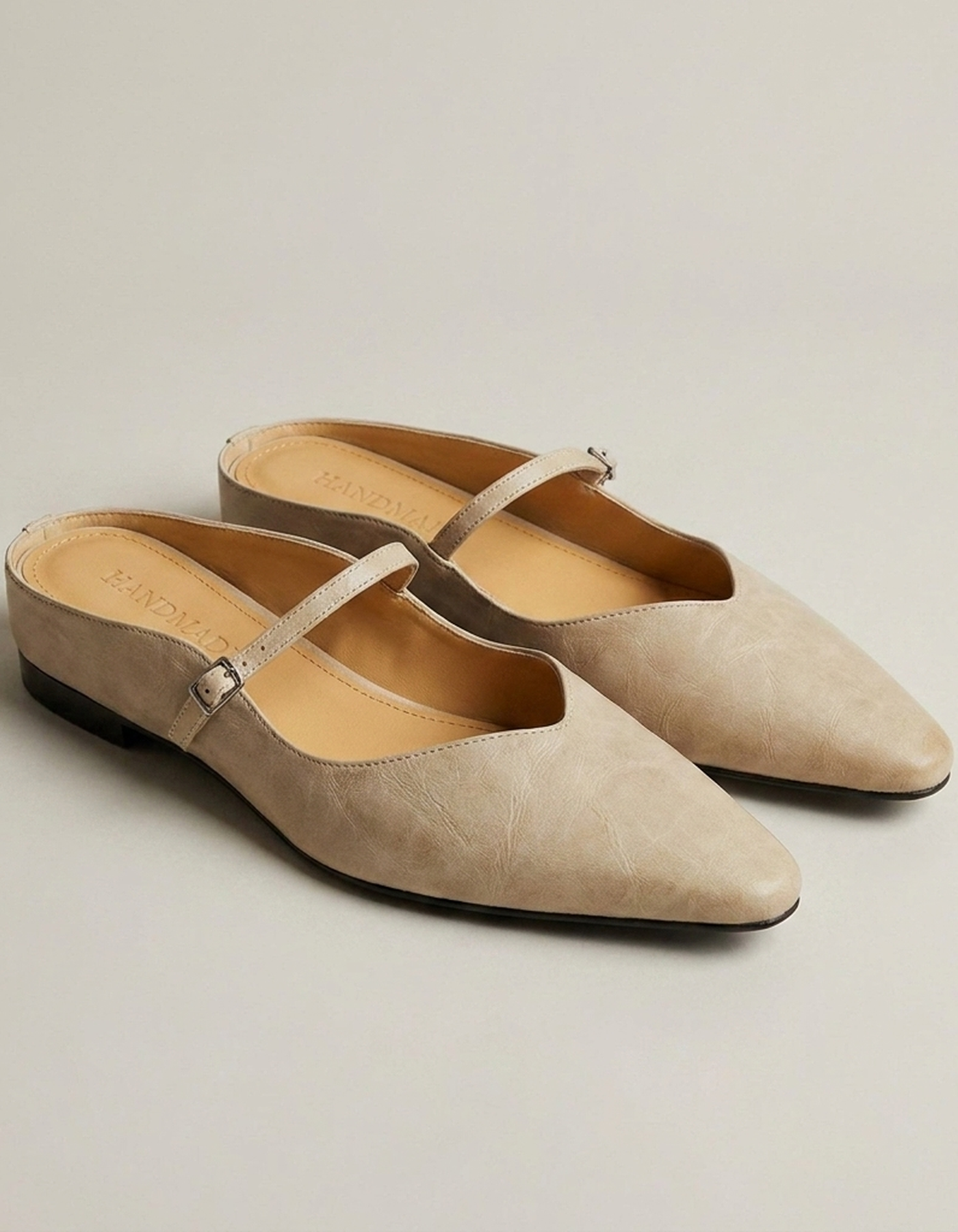 PLUXSTYLE::numise::alma-pointed-toe-mary-jane-mules::closeup-detail