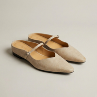 PLUXSTYLE::numise::alma-pointed-toe-mary-jane-mules::closeup-detail