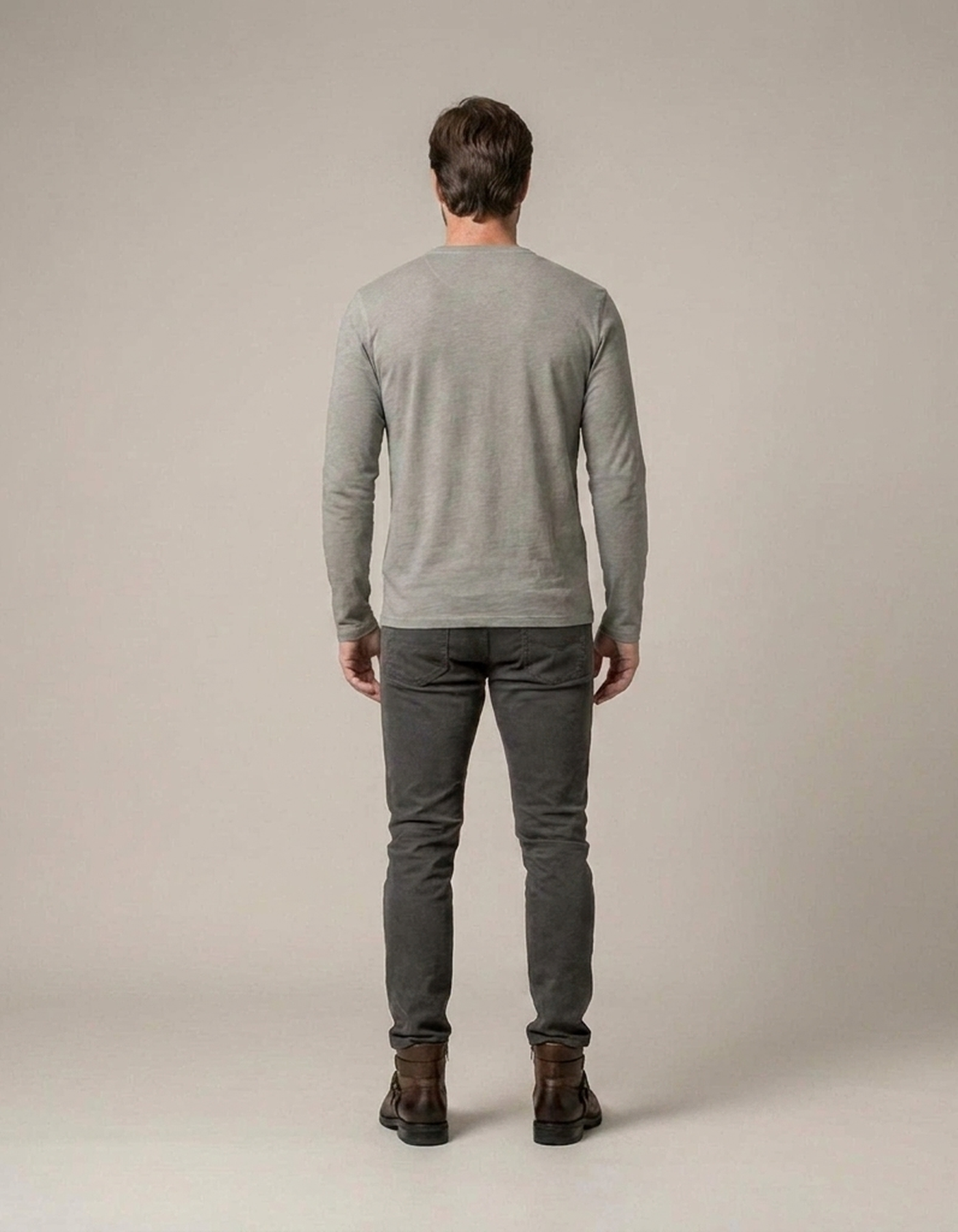 PLUXSTYLE::numise::mens-relaxed-long-sleeve-henley-top::back