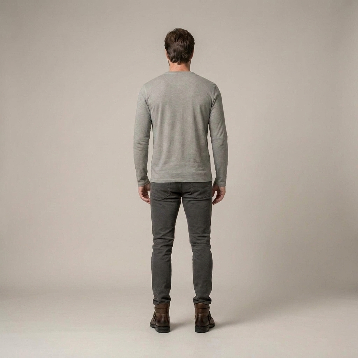 PLUXSTYLE::numise::mens-relaxed-long-sleeve-henley-top::back