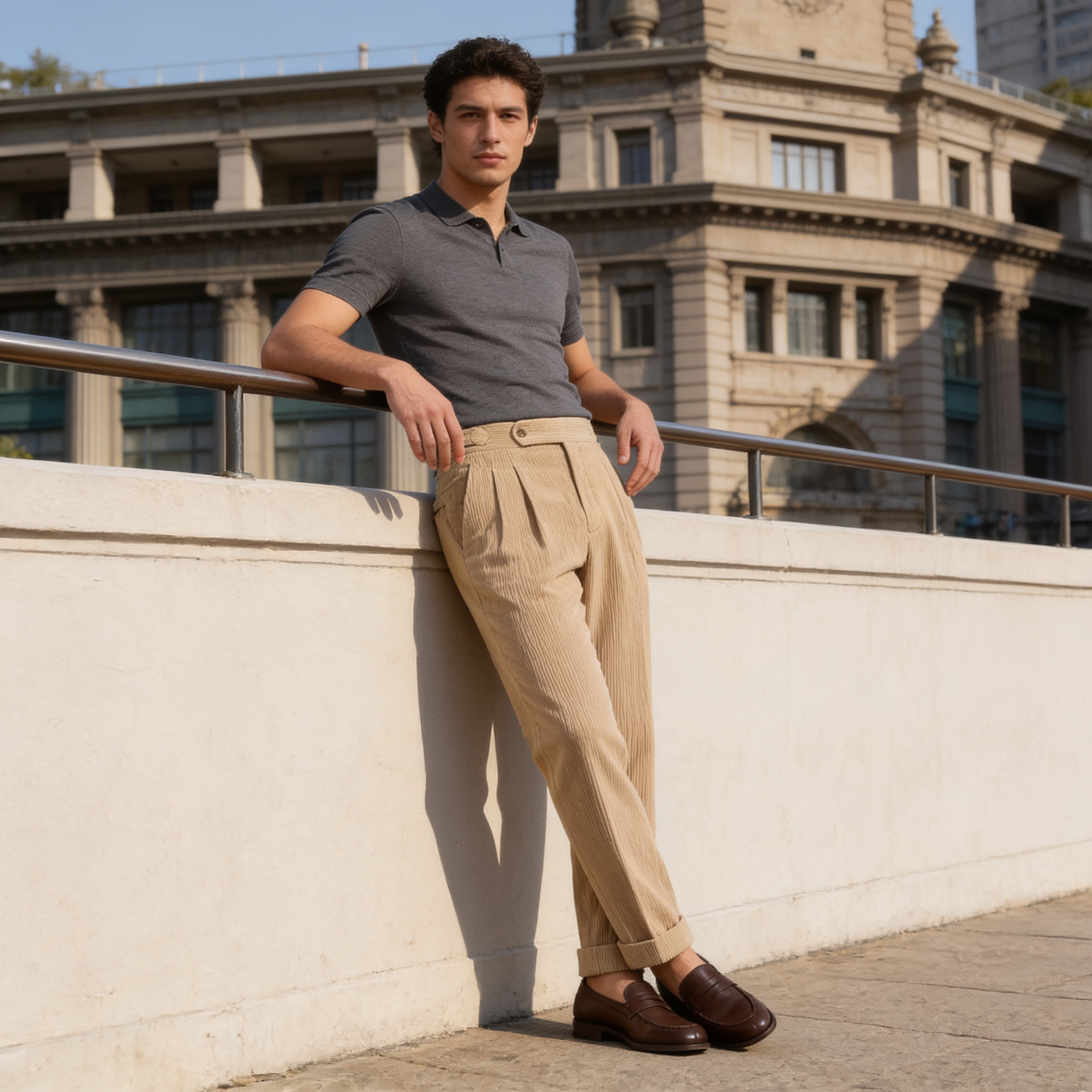PLUXSTYLE::numise::mens-tailored-double-pleat-trousers::lifestyle-keep-1