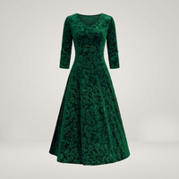 PLUXSTYLE::numise::alora-vintage-inspired-midi-dress::pack-green