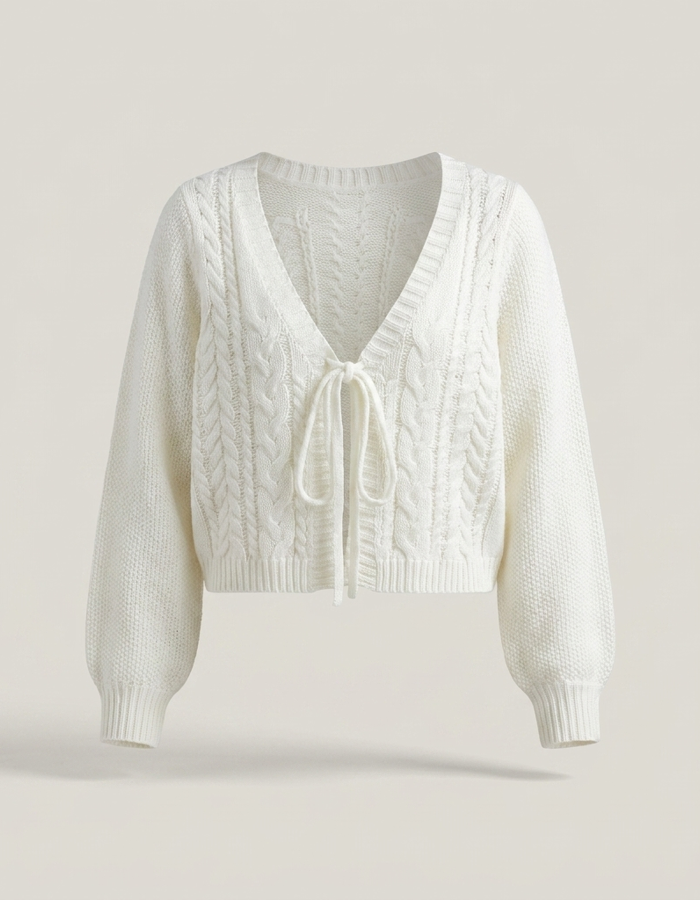 PLUXSTYLE::numise::drop-shoulder-cardigan::pack-white