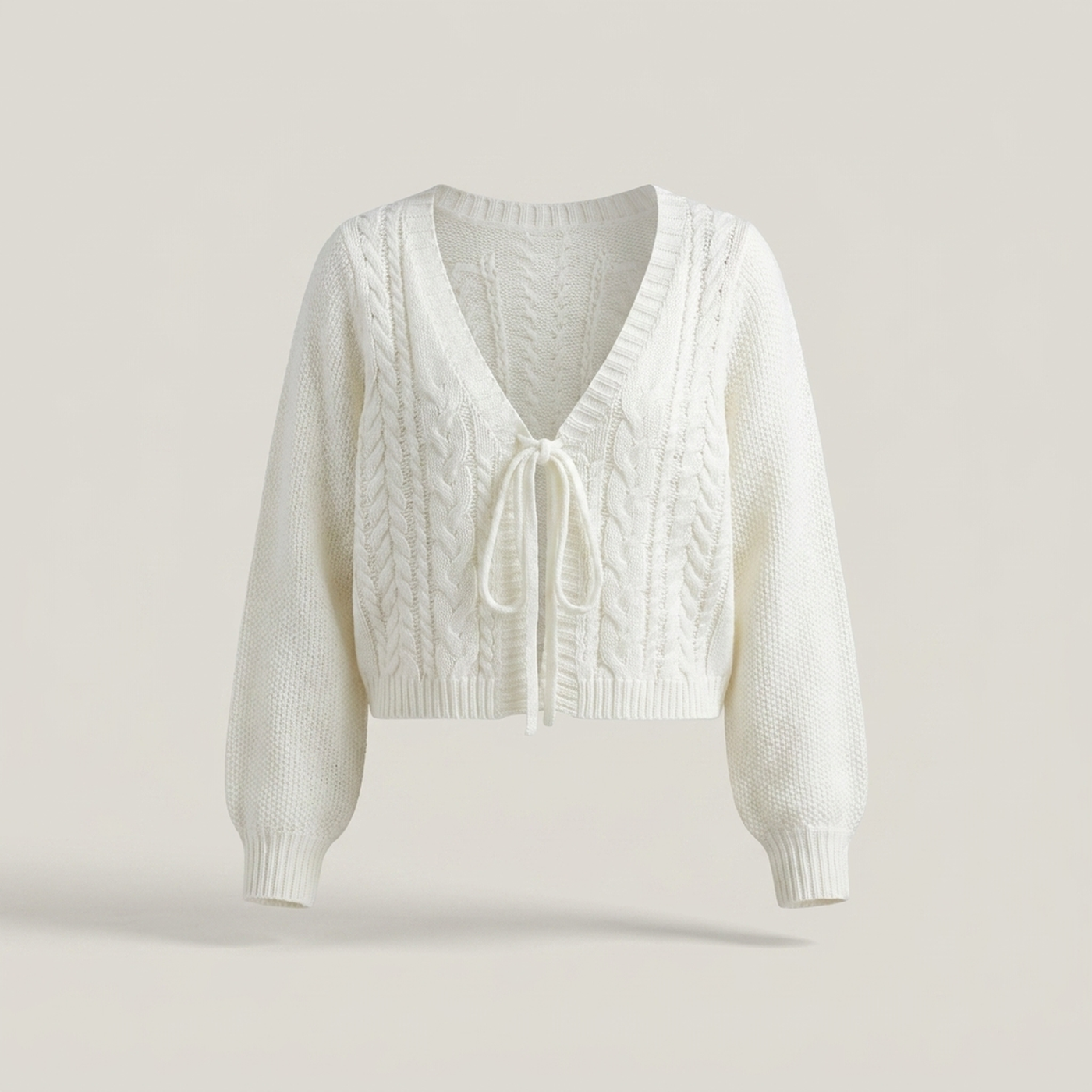 PLUXSTYLE::numise::drop-shoulder-cardigan::pack-white