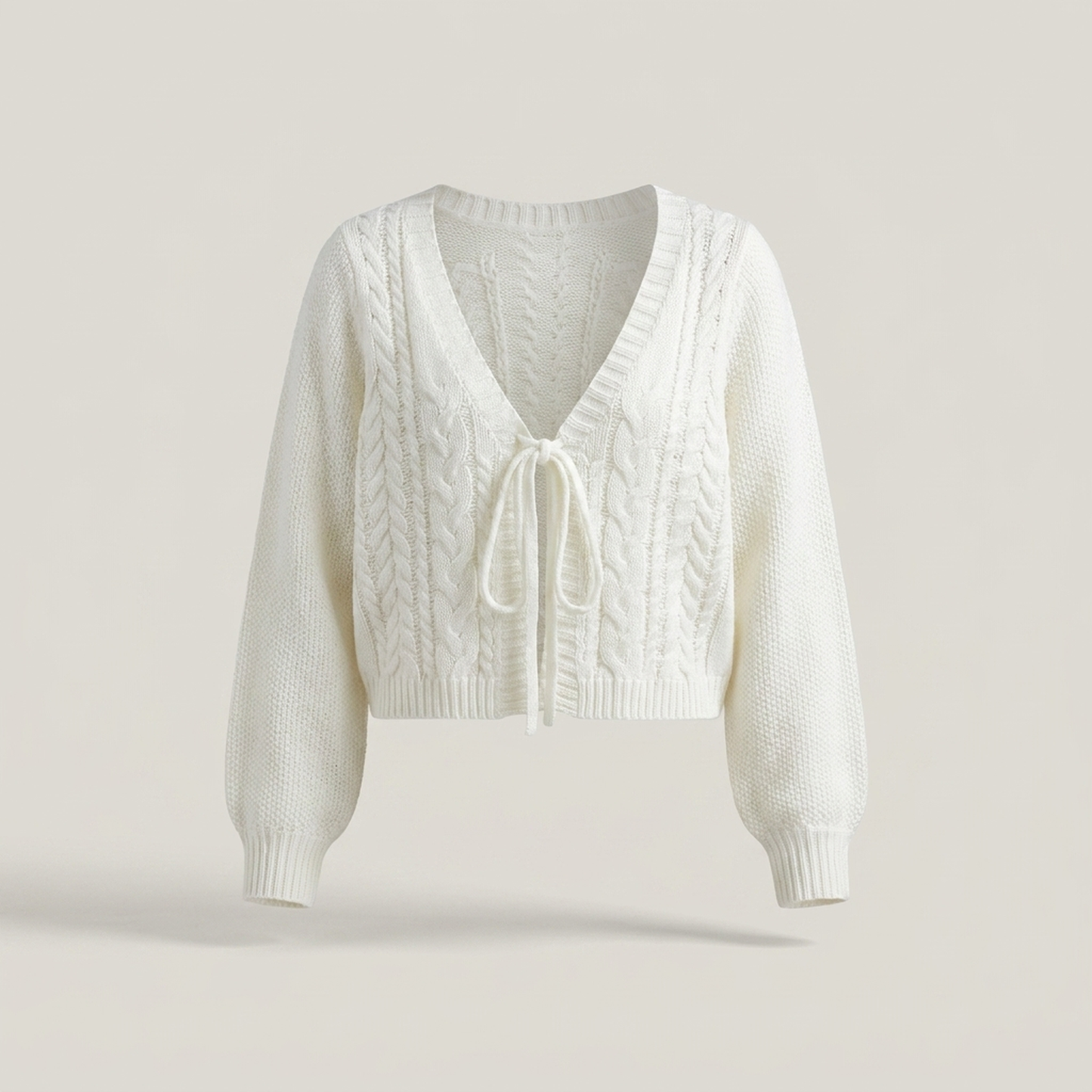 PLUXSTYLE::numise::drop-shoulder-cardigan::pack-white