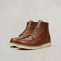 PLUXSTYLE::numise::mens-moc-toe-work-boots::closeup-detail