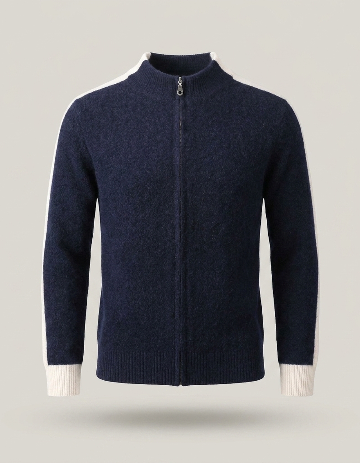 PLUXSTYLE::numise::mens-color-block-zip-cardigan::pack-navy-blue