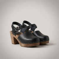 PLUXSTYLE::numise::closed-toe-platform-clogs::closeup-detail