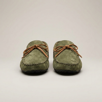 PLUXSTYLE::numise::mens-bow-lace-driving-loafers::pack-army-green