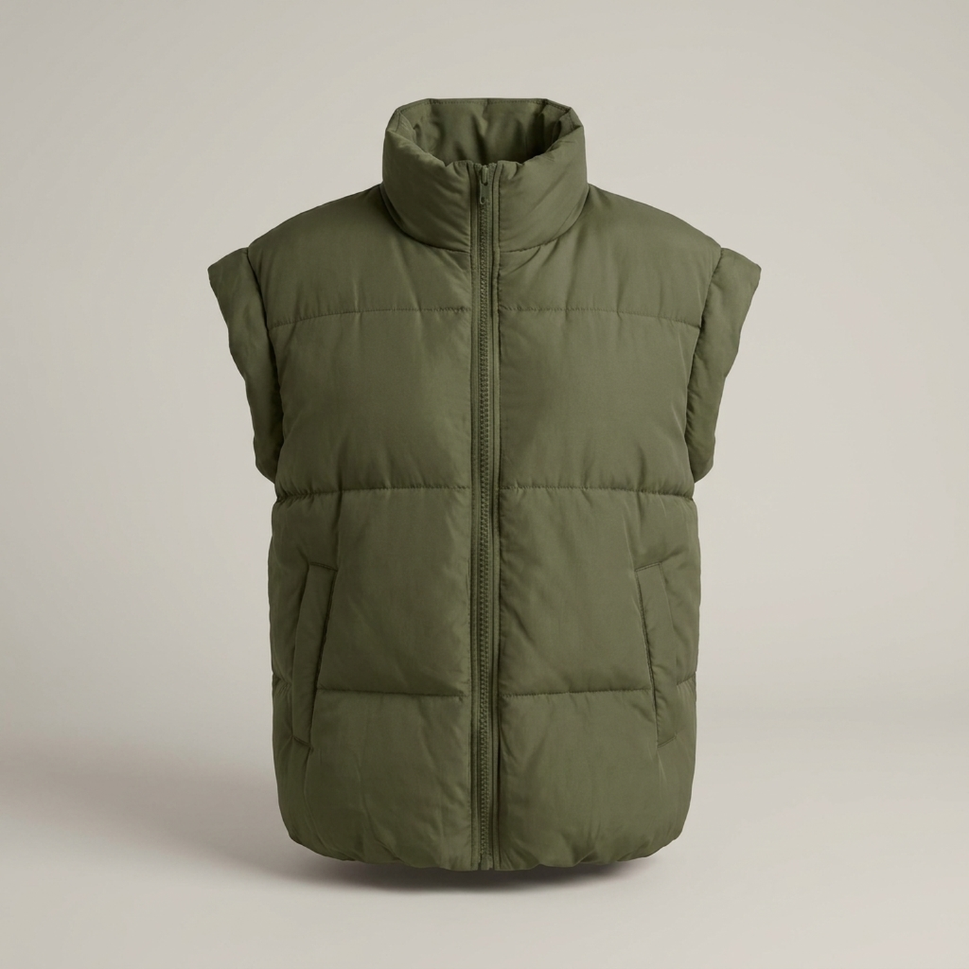 PLUXSTYLE::numise::stella-sleeveless-parka::pack-green