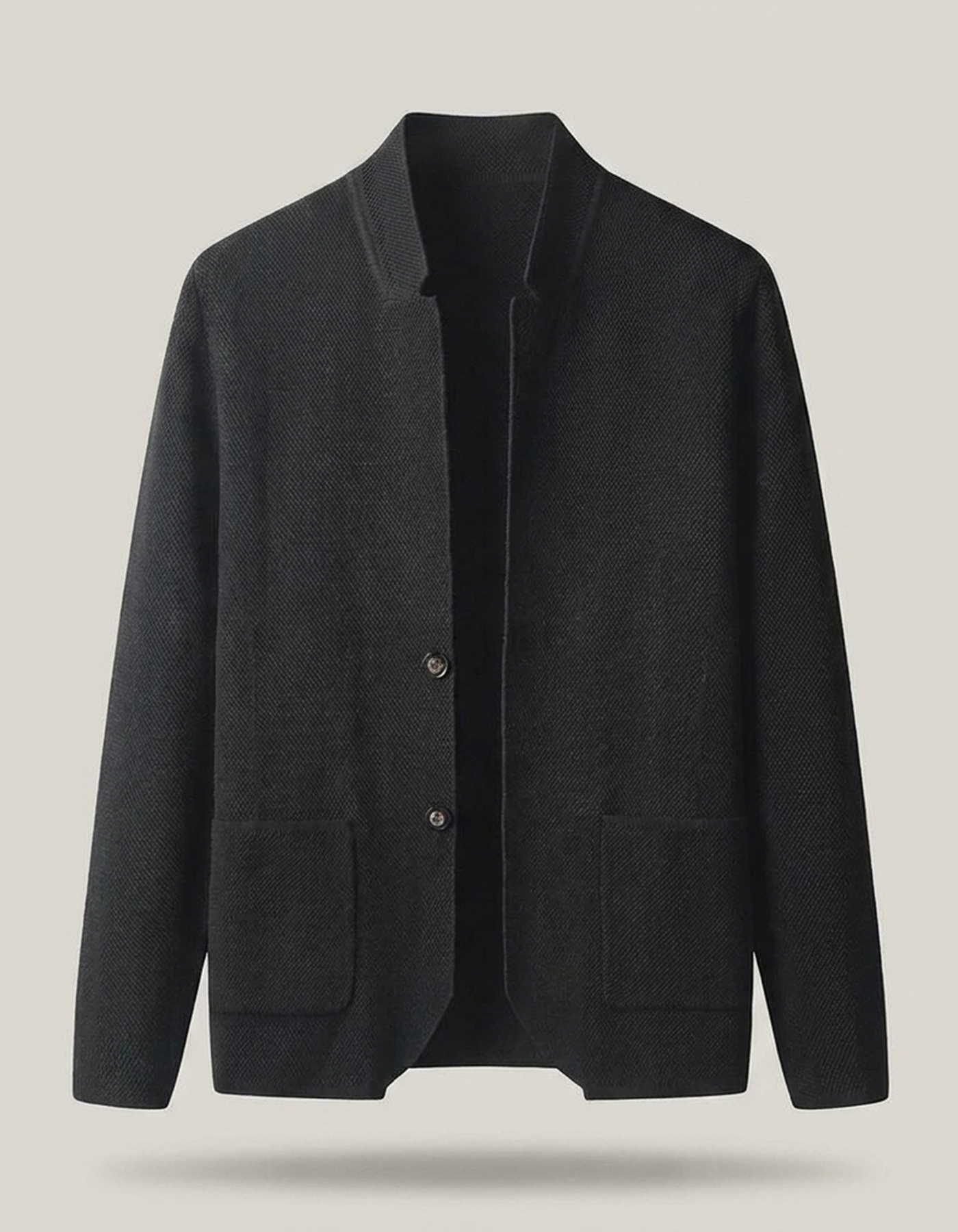 PLUXSTYLE::numise::mens-relaxed-mandarin-collar-parka::pack-black