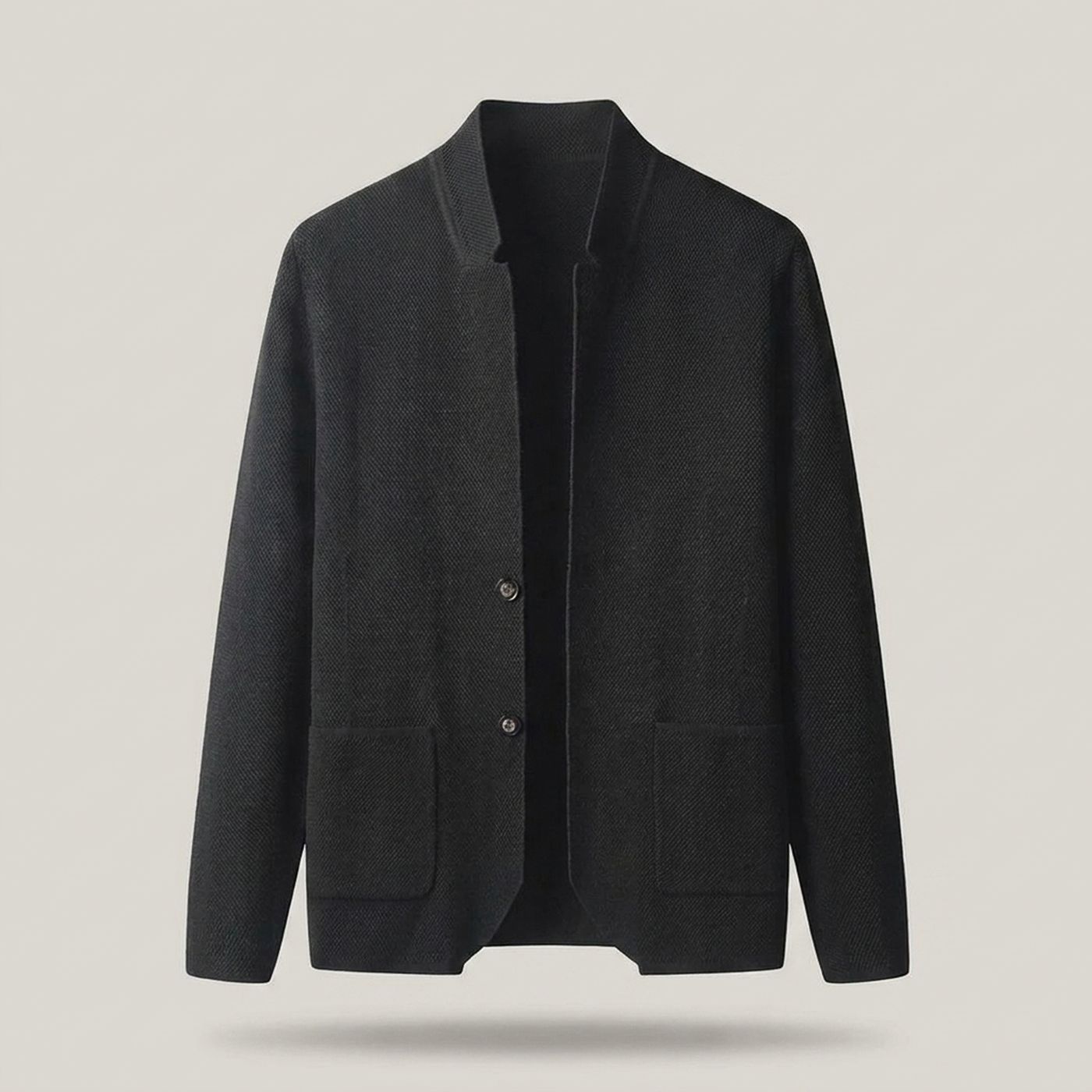 PLUXSTYLE::numise::mens-relaxed-mandarin-collar-parka::pack-black