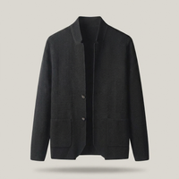 PLUXSTYLE::numise::mens-relaxed-mandarin-collar-parka::pack-black