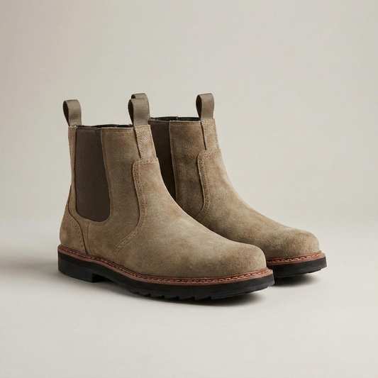 PLUXSTYLE::numise::mens-easy-on-chelsea-boots::closeup-detail