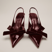PLUXSTYLE::numise::pointed-toe-bow-slingback-table::pack-dark-red