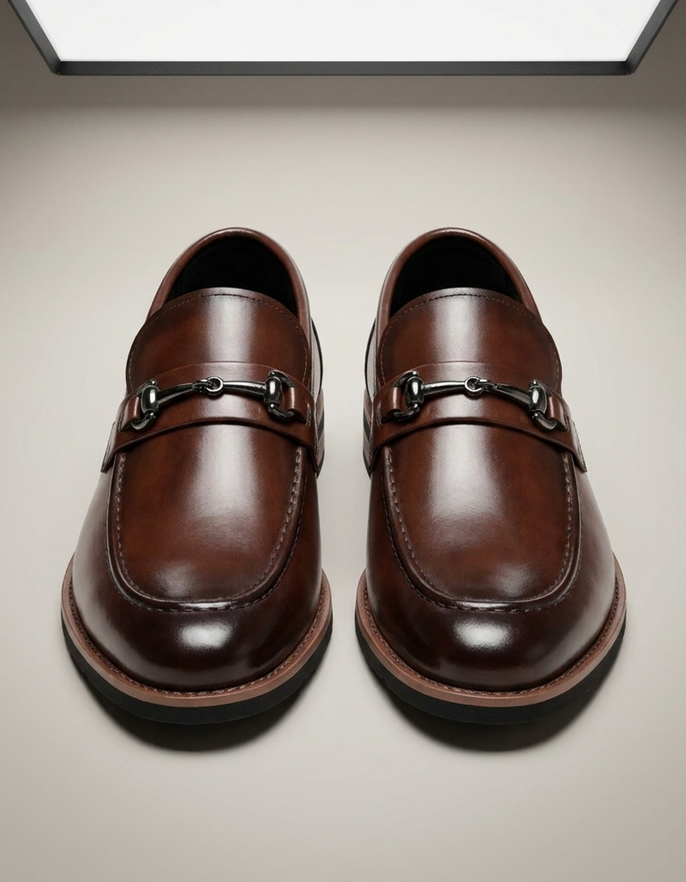 PLUXSTYLE::numise::mens-polished-dress-loafers::pack-dark-brown