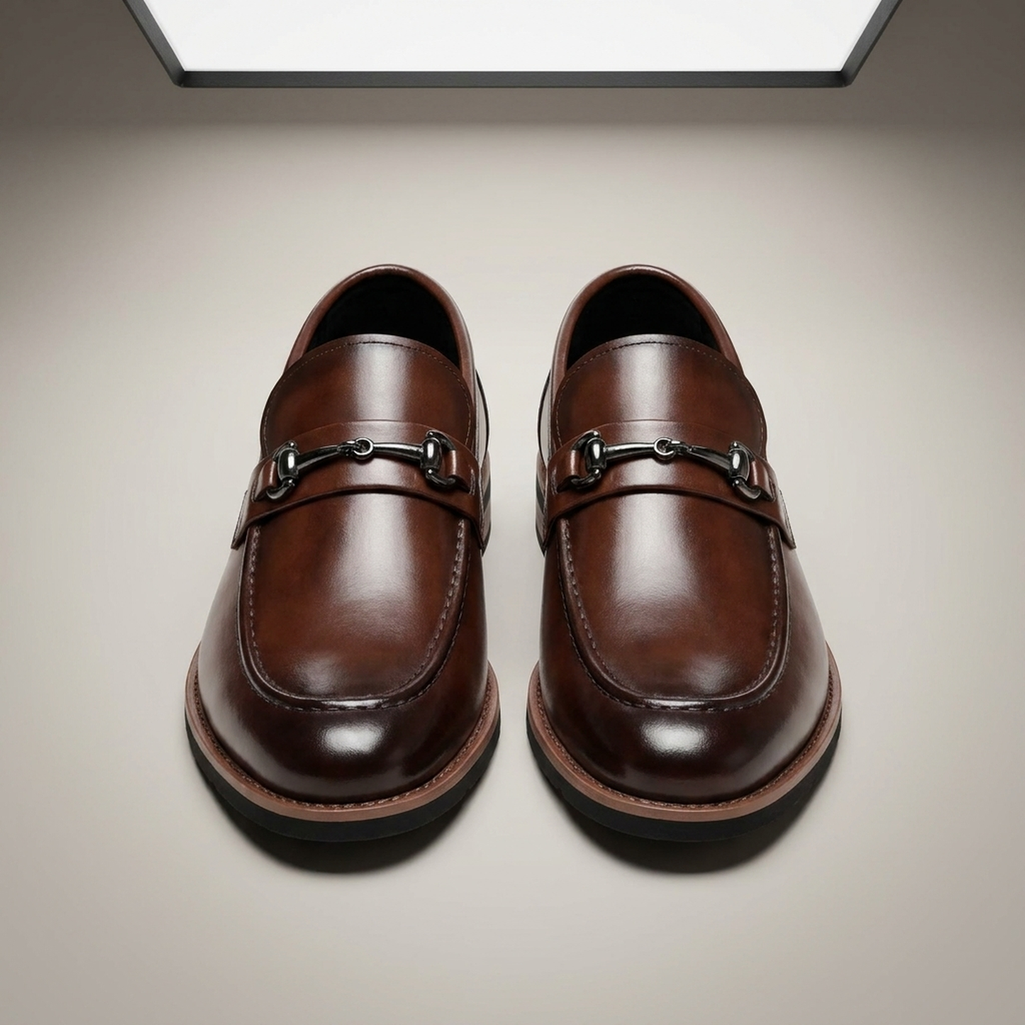 PLUXSTYLE::numise::mens-polished-dress-loafers::pack-dark-brown