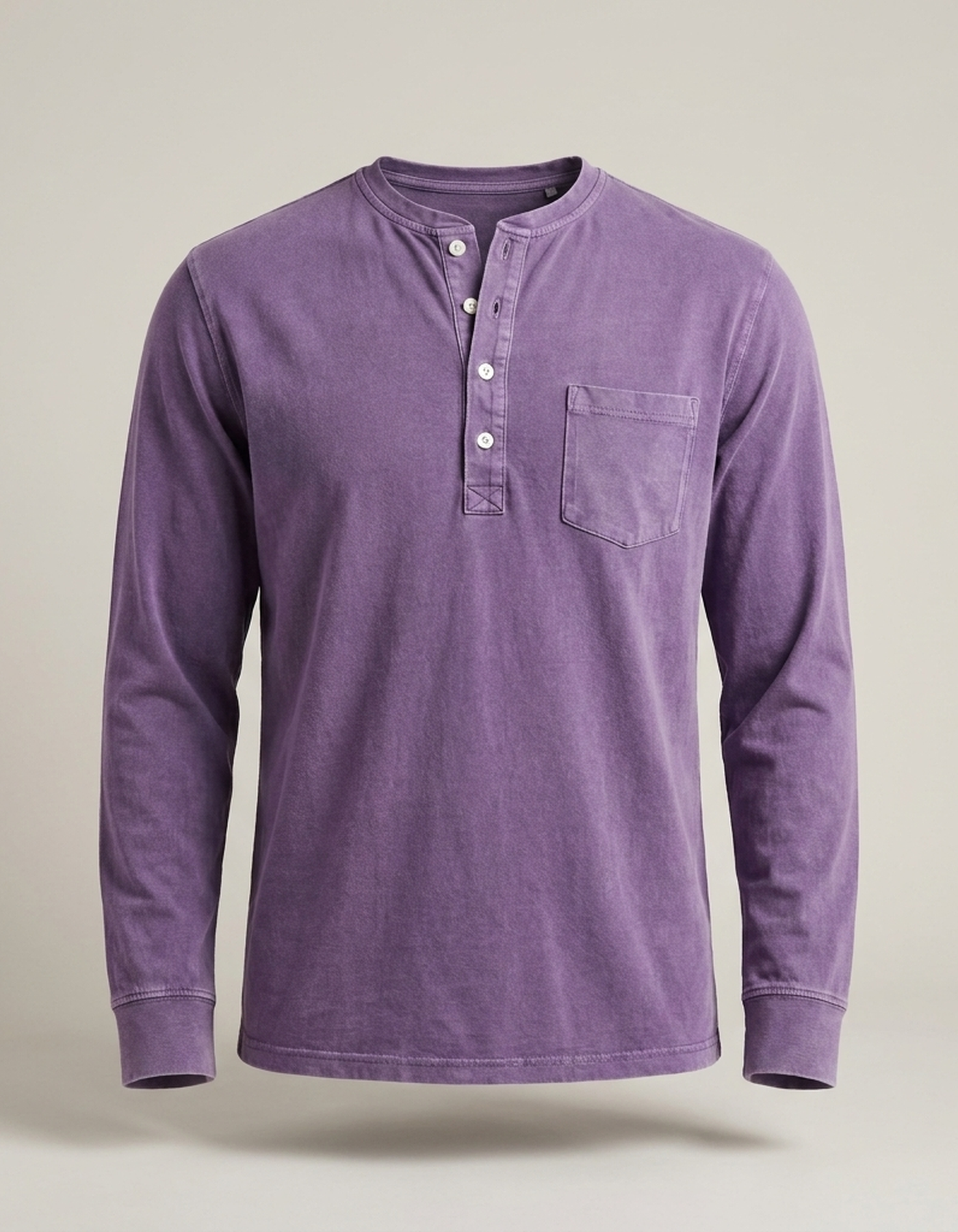 PLUXSTYLE::numise::mens-vintage-wash-henley-top::pack-purple