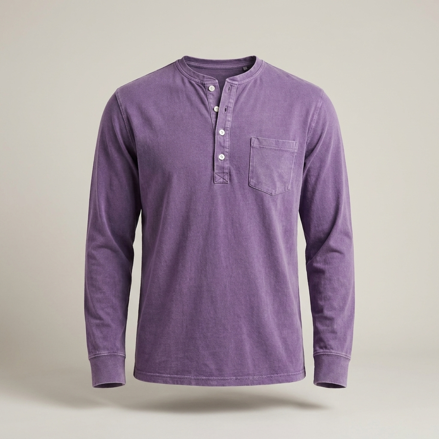 PLUXSTYLE::numise::mens-vintage-wash-henley-top::pack-purple