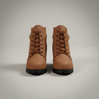 PLUXSTYLE::numise::buckle-chunky-heel-ankle-boots::pack-brown