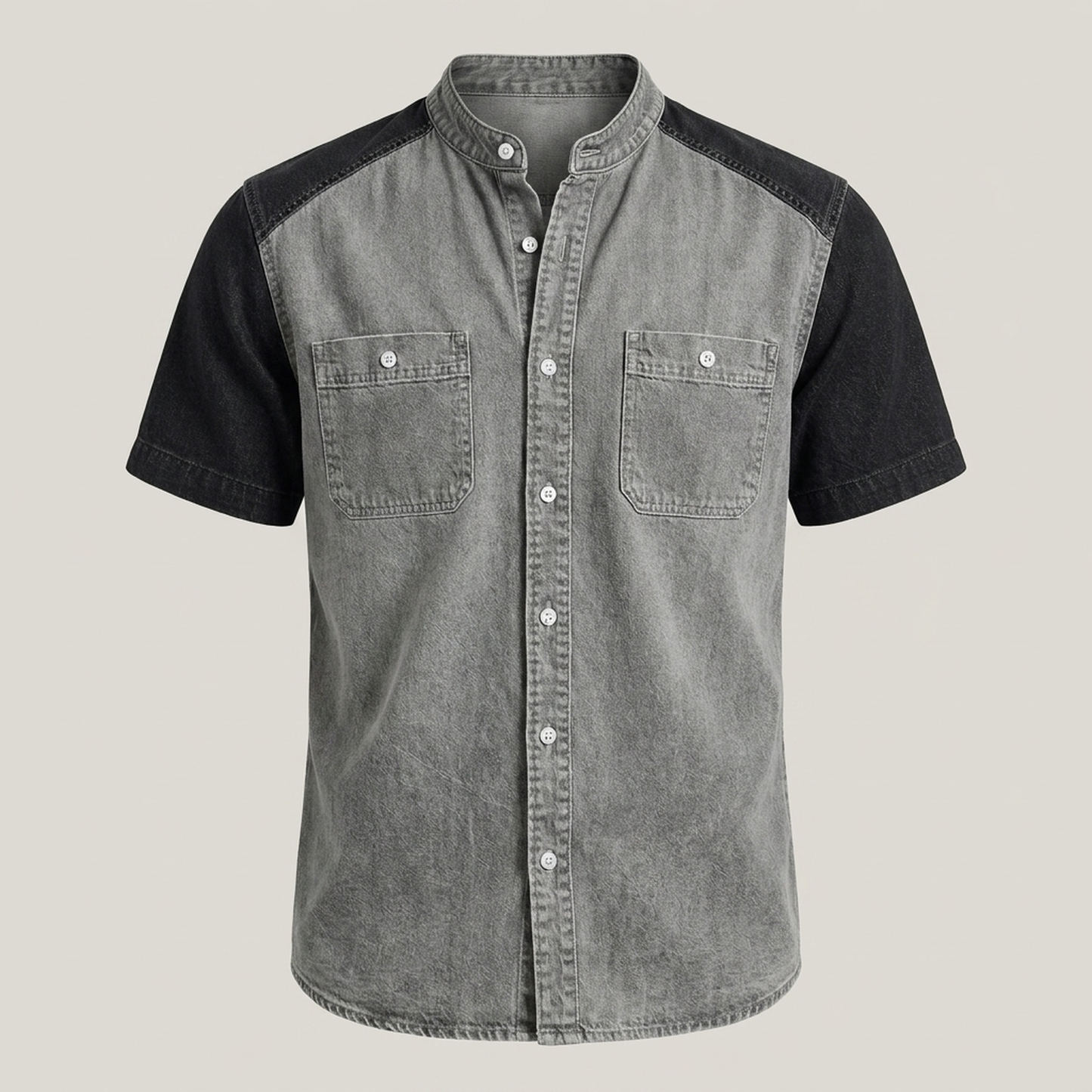 PLUXSTYLE::numise::mens-easy-fit-henley-top::pack-grey