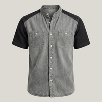PLUXSTYLE::numise::mens-easy-fit-henley-top::pack-grey