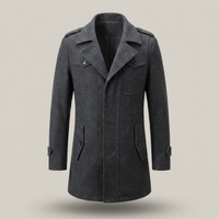 PLUXSTYLE::numise::mens-slim-fit-epaulet-parka::pack-grey