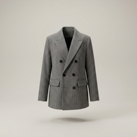 PLUXSTYLE::numise::houndstooth-button-parka::pack-black
