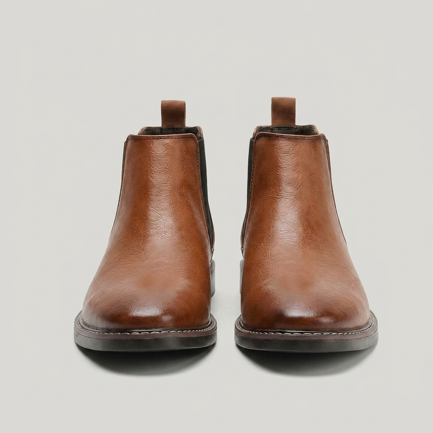 PLUXSTYLE::numise::saddle-brown-chelsea-boots::pack-cognac-brown