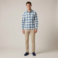 PLUXSTYLE::numise::mens-slim-fit-plaid-shirt::front