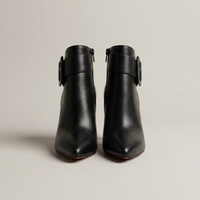 PLUXSTYLE::numise::buckle-side-zip-ankle-boots::pack-black