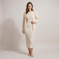 PLUXSTYLE::numise::slim-fit-cardigan-dress-set::front