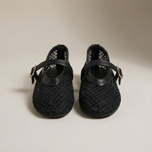 PLUXSTYLE::numise::round-toe-summer-mary-jane-shoes::pack-black