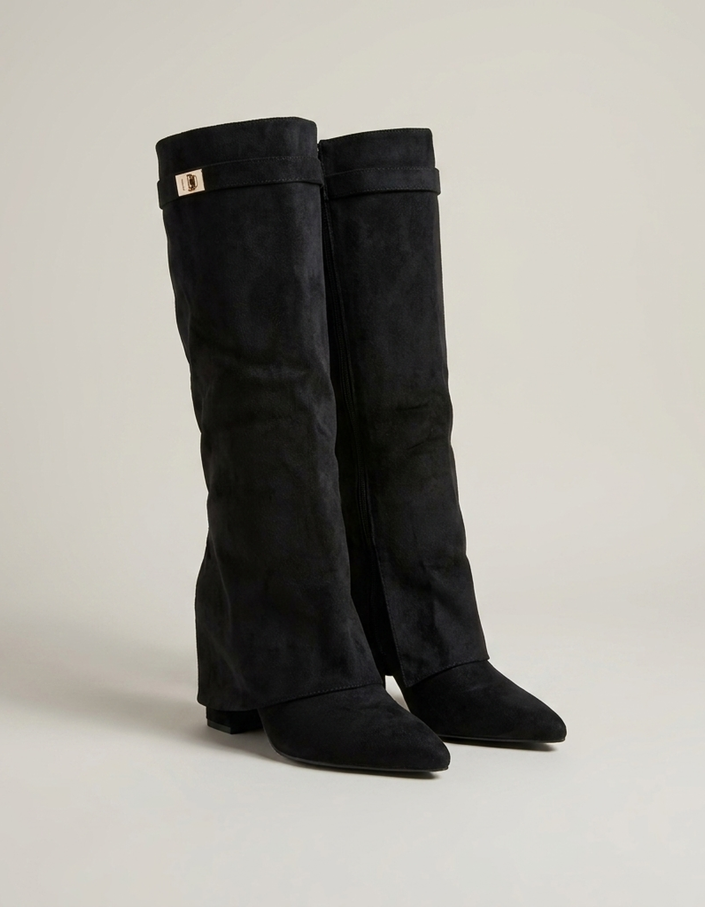 PLUXSTYLE::numise::pointed-toe-tall-boots::pack-black