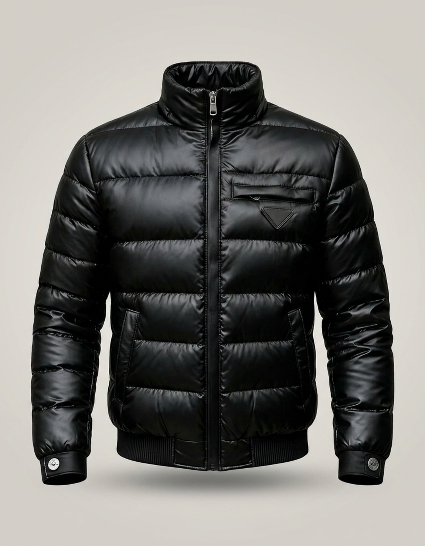 PLUXSTYLE::numise::mens-gloss-finish-winter-parka::pack-black