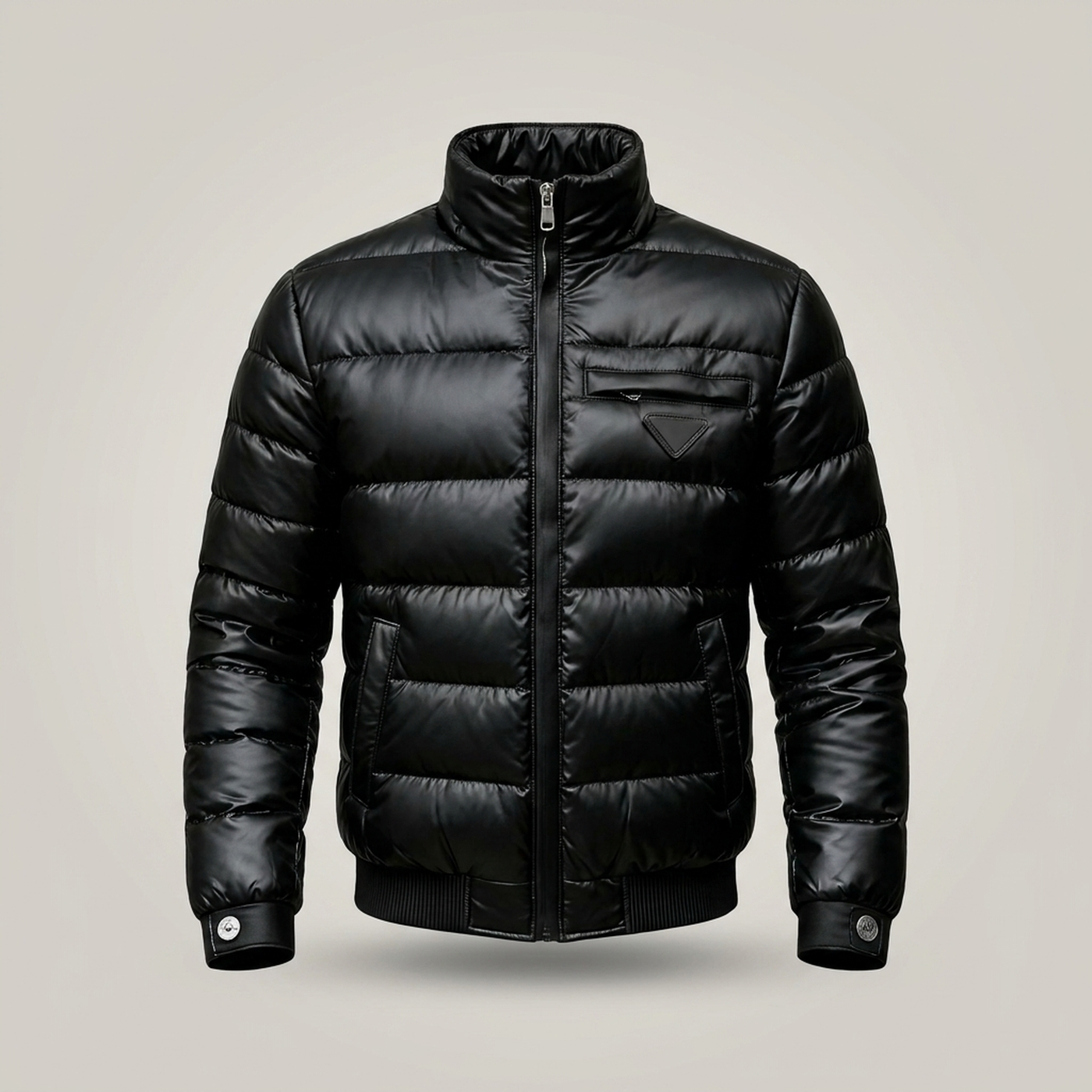 PLUXSTYLE::numise::mens-gloss-finish-winter-parka::pack-black