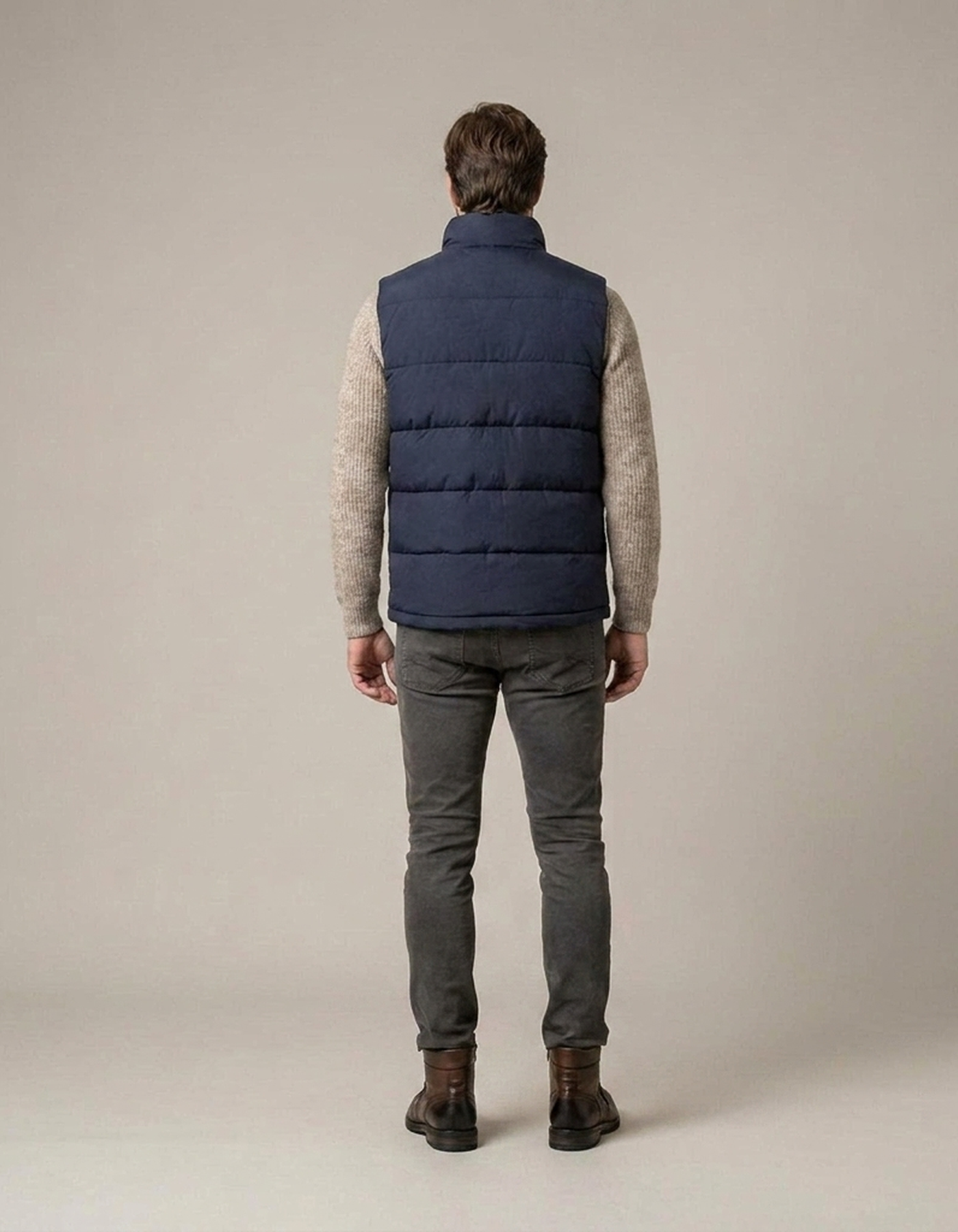 PLUXSTYLE::numise::mens-warm-sleeveless-puffer-vest::back