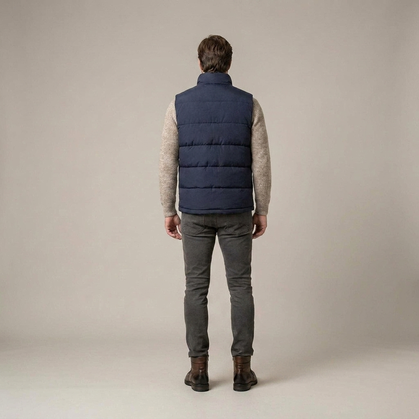 PLUXSTYLE::numise::mens-warm-sleeveless-puffer-vest::back