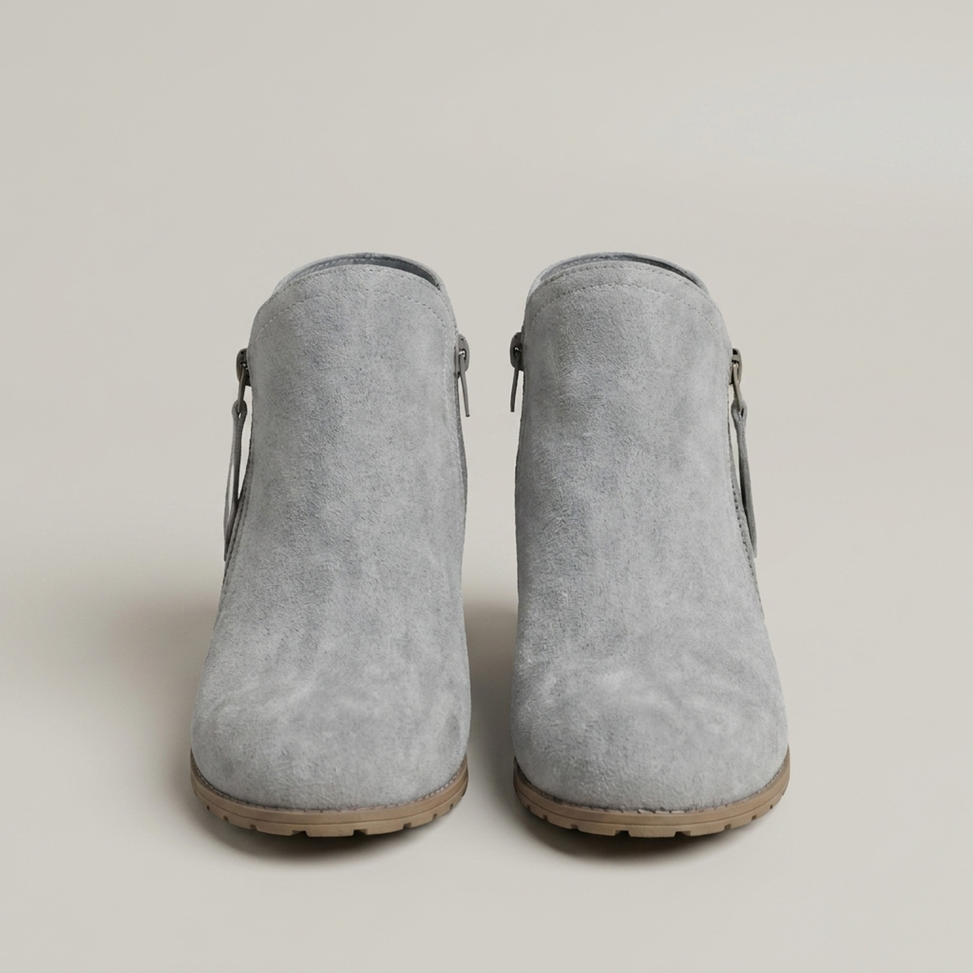 PLUXSTYLE::numise::low-block-heel-ankle-boots::pack-grey