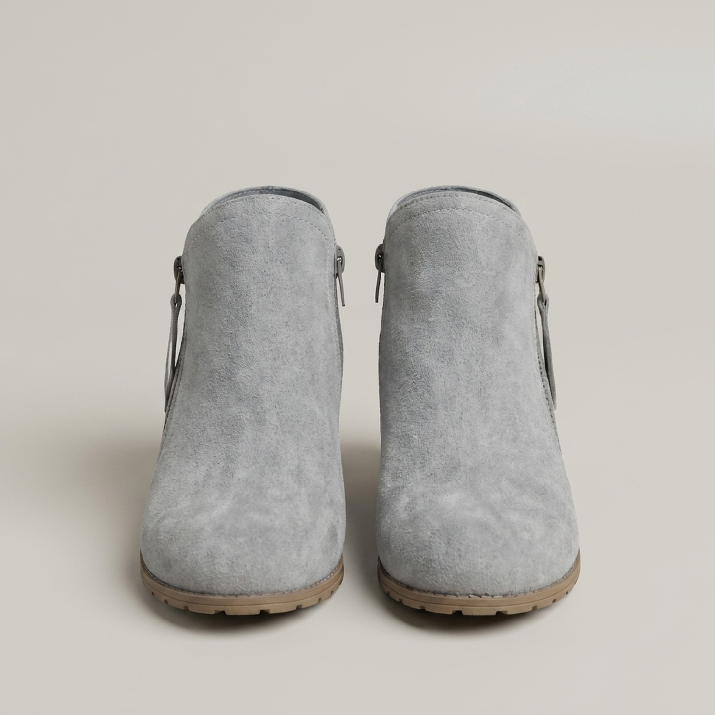 PLUXSTYLE::numise::low-block-heel-ankle-boots::pack-grey