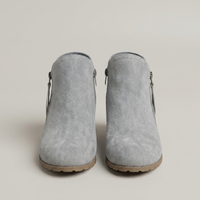 PLUXSTYLE::numise::low-block-heel-ankle-boots::pack-grey