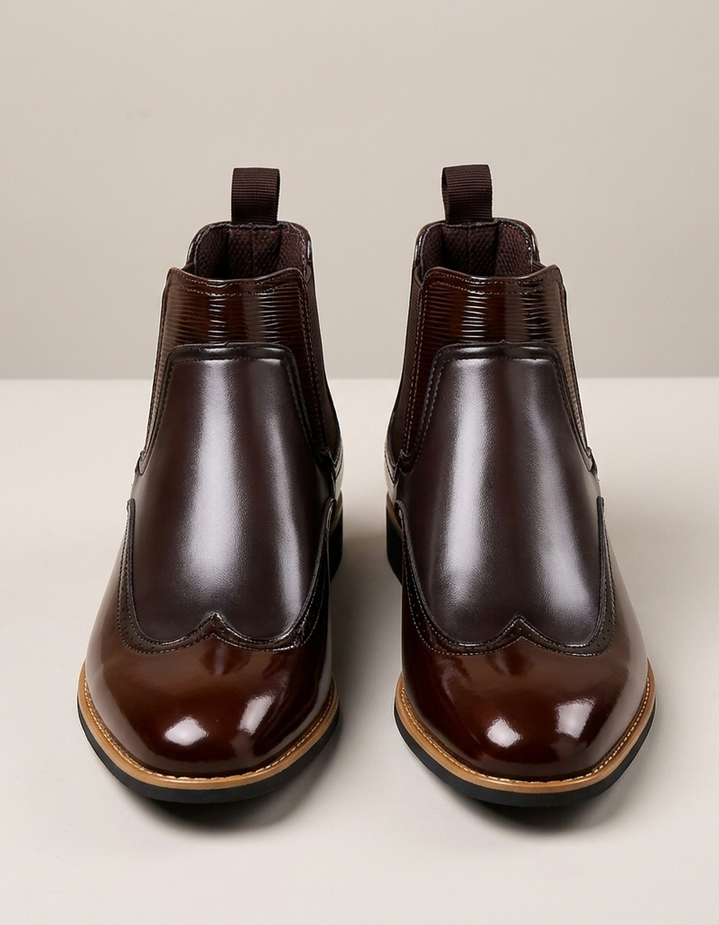 PLUXSTYLE::numise::mens-classic-chelsea-boots::pack-brown