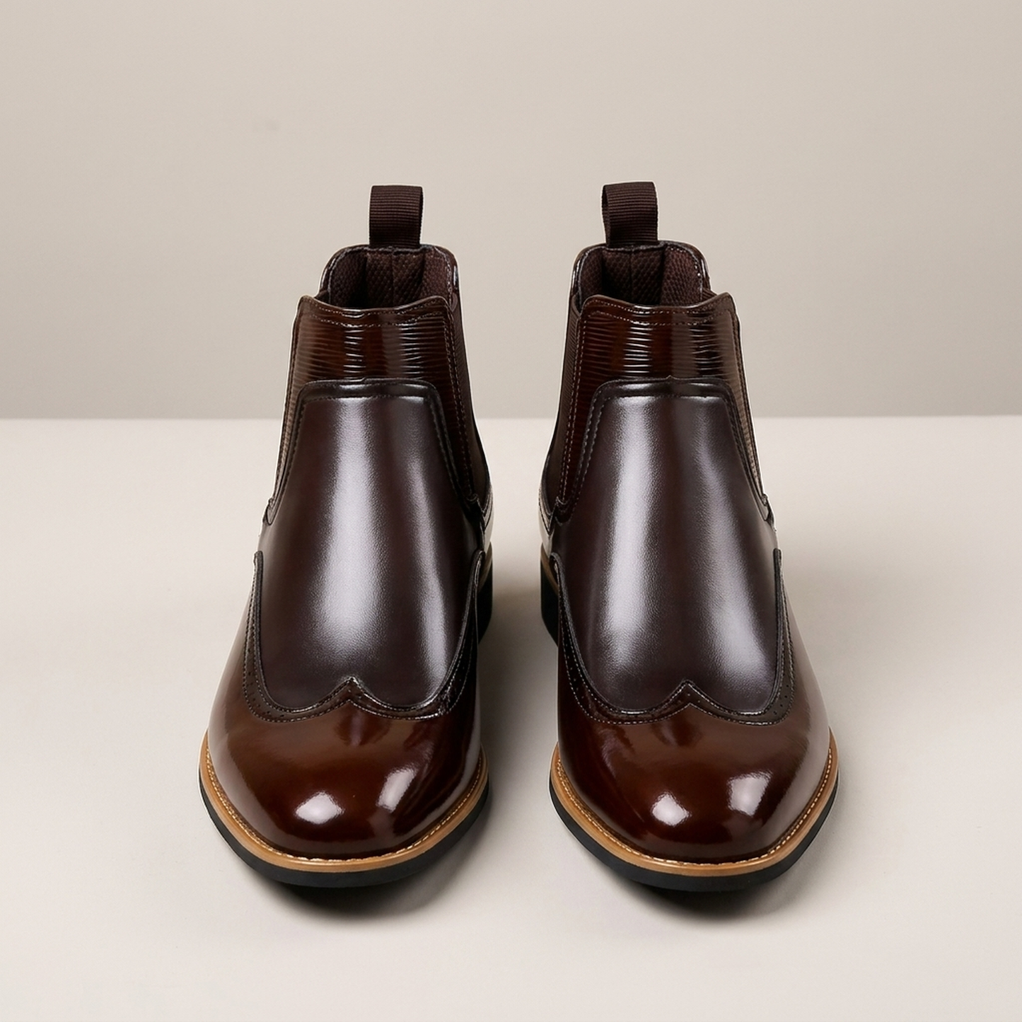 PLUXSTYLE::numise::mens-classic-chelsea-boots::pack-brown