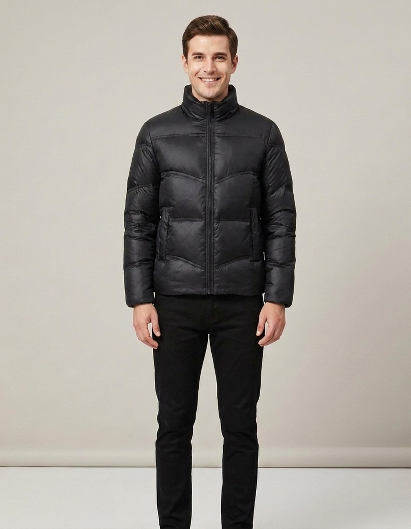 PLUXSTYLE::numise::mens-stand-collar-winter-parka::front