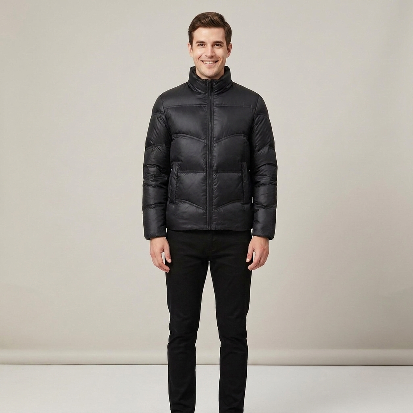 PLUXSTYLE::numise::mens-stand-collar-winter-parka::front