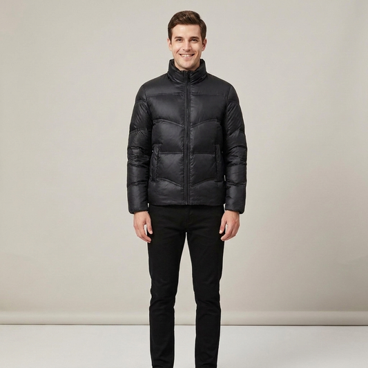 PLUXSTYLE::numise::mens-stand-collar-winter-parka::front