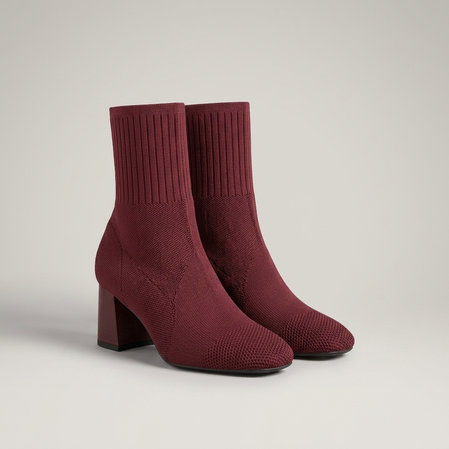 PLUXSTYLE::numise::ribbed-collar-ankle-boots::pack-burgundy