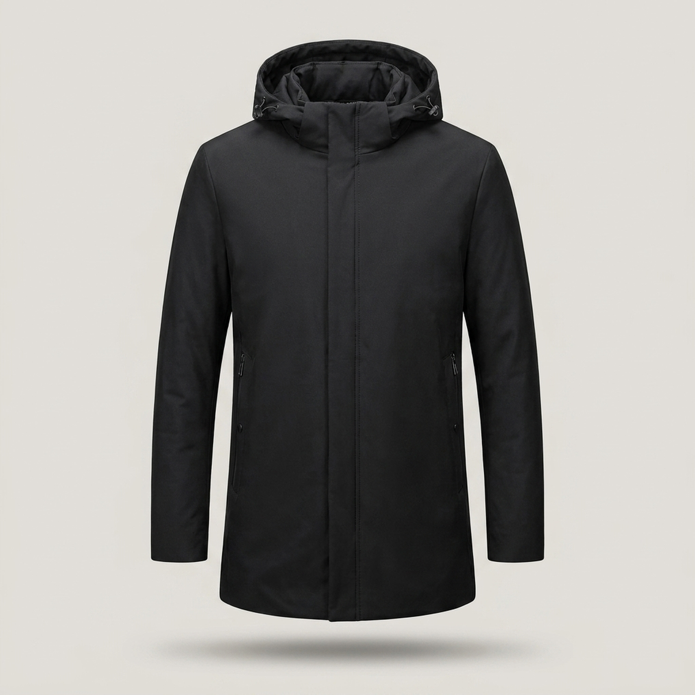 PLUXSTYLE::numise::mens-longline-hooded-parka::pack-black